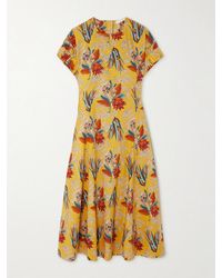 Ulla Johnson - Devon Floral-Print Cotton-Poplin Midi Dress - Lyst