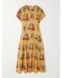 Ulla Johnson - Devon Floral-Print Cotton-Poplin Midi Dress - Lyst