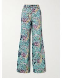 Etro - Paisley-Print High-Rise Wide-Leg Jeans - Lyst