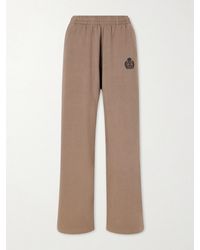 Sporty & Rich - Logo-Embroidered Cotton-Jersey Wide-Leg Sweatpants - Lyst