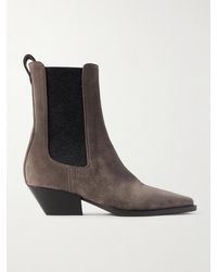 Brunello Cucinelli - 45 Bead-Embellished Suede Chelsea Boots - Lyst