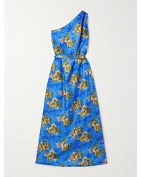 La DoubleJ - Roy One-Shoulder Belted Floral-Print Silk-Twill Maxi Dress - Lyst