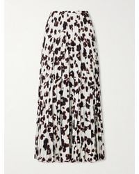Proenza Schouler - Runa Pleated Printed Twill Midi Skirt - Lyst