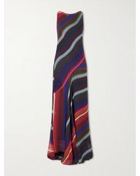 Christopher John Rogers - Louie Striped Satin-Crepe Maxi Dress - Lyst