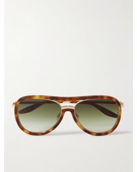 Barton Perreira - Fossett Aviator-Style Tortoiseshell Acetate And-Tone Titanium Sunglasses - Lyst