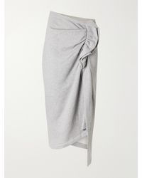 Dries Van Noten - Draped Cotton-Jersey Midi Skirt - Lyst