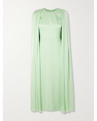 Alex Perry - Beckett Cape-Effect Satin-Crepe Midi Dress - Lyst