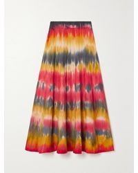 Gabriela Hearst - Ella Pleated Tie-Dyed Cashmere Midi Skirt - Lyst
