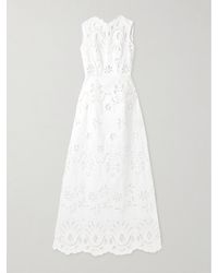 Dolce & Gabbana - Broderie Anglaise Cotton-Poplin Maxi Dress - Lyst
