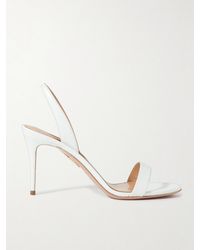 Aquazzura - So Nude 85 Slingback-Sandalen Aus Leder - Lyst