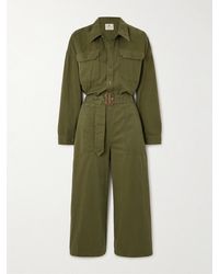 Denimist - Utility Belted Cropped Denim Jumpsuit - Lyst
