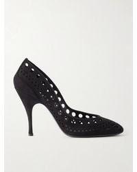 Alaïa - Vienne 100 Laser-Cut Suede Pumps - Lyst