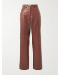 Magda Butrym - Leather Straight-Leg Pants - Lyst