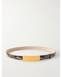 KHAITE - Berlin Snake-Effect Leather Belt - Lyst
