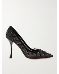 Roger Vivier - I Love Vivier 100 Suede-Trimmed Flocked Mesh Pumps - Lyst