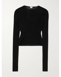 Saint Laurent - Verkürztes Oberteil Aus Jersey - Lyst