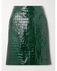 Tom Ford - Croc-Effect Leather Skirt - Lyst
