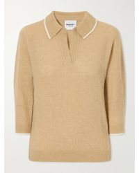 Isabel Marant - Nathalie Ribbed-Detail Wool-Blend Knitted Polo - Lyst
