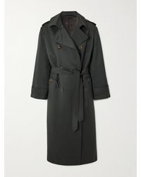Blazé Milano - Aseel Belted Double-Breasted Wool And Mohair-Blend Twill Coat - Lyst
