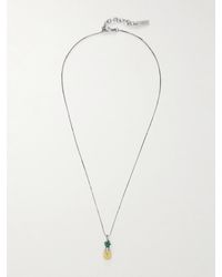 Saint Laurent - Pineapple-Tone And Enamel Necklace - Lyst