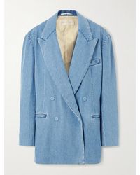 Dries Van Noten - Oversized Double-Breasted Denim Blazer - Lyst