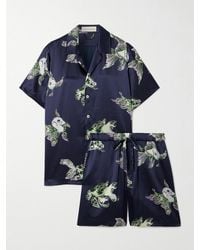 Olivia Von Halle - Emeli Printed Silk-Satin Pajama Set - Lyst