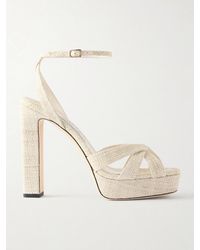 Jimmy Choo - Kove 120 Raffia Platform Sandals - Lyst