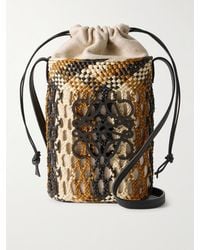Loewe - Paula's Ibiza Anagram Beuteltasche Aus Geflochtenem Raffiabast Mit Lederbesatz - Lyst