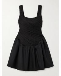 Abadia - Kaia Minikleid Aus Chiffon Und Twill Mit Raffungen - Lyst