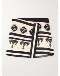 Johanna Ortiz - Mini-Jupe Effet Portefeuille En Lin Imprimé Roots - Lyst