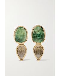 Brooke Gregson - Double Orbit 18-karat Gold, Emerald And Diamond Earrings - Lyst