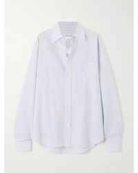 Bottega Veneta - Hemd Aus Einer Karierten Baumwoll-Leinenmischung - Lyst