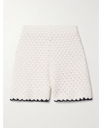 Zimmermann - Halliday Crocheted Cotton Shorts - Lyst