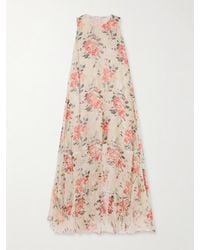 Loewe - Asymmetrisches Maxikleid Aus Seide Mit Blumenprint - Lyst