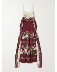 La DoubleJ - Robe Midi En Crêpe De Chine De Soie À Imprimé Fleuri Et À Drapés - Lyst