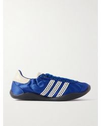 adidas Originals - Wales Bonner Karintha Leather And Crochet-Trimmed Satin Sneakers - Lyst