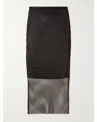 Sportmax - Rete Crystal-Embellished Mesh Midi Skirt - Lyst