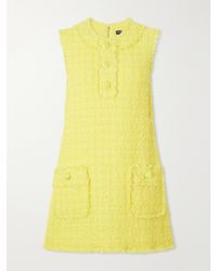 Dolce & Gabbana - Satin-Trimmed Tweed Mini Dress - Lyst