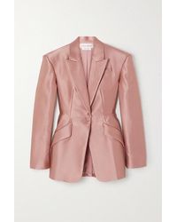 Alexander McQueen Blazer En Satin De Soie Duchesse - Rose