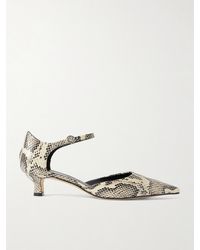 Aeyde - Tillie Pumps Aus Leder Mit Schlangeneffekt - Lyst
