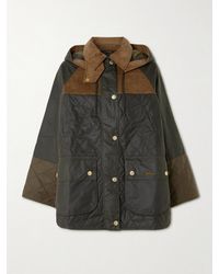 Barbour - Imelda Hooded Corduroy-Trimmed Waxed-Cotton And Quilted Shell Jacket - Lyst