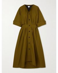 Bottega Veneta - Cotton-Canvas Midi Dress - Lyst