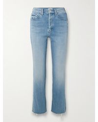 Mother - The Tripper Frayed High-Rise Straight-Leg Jeans - Lyst