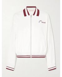 Marni - Embroidered Striped Cotton-Blend Jacket - Lyst