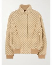 Gucci - Canvas-Jacquard Turtleneck Bomber Jacket - Lyst