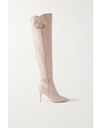 Gianvito Rossi Leather Over-the-knee Boots in Beige (Natural) | Lyst