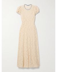 Doen - Katarina Satin-Trimmed Corded Lace Midi Dress - Lyst