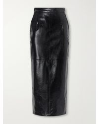 Willy Chavarria - Tubo Paneled Snake-Effect Leather Midi Skirt - Lyst