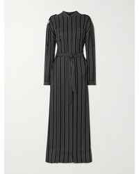 Tom Ford - Belted Striped Silk-Twill Maxi Dress - Lyst