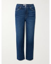 PAIGE - Net Sustain Sarah Cropped Stretch High-Rise Straight-Leg Organic Jeans - Lyst